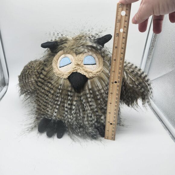 Owl Adventure Planet Plush Stuffed Animal Feathers Blue Closed Eyes - Picture 3 of 7